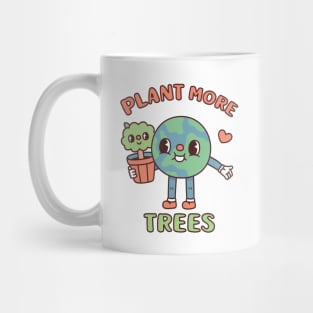 Cute Earth With Tree Pot Plant More Trees Mug